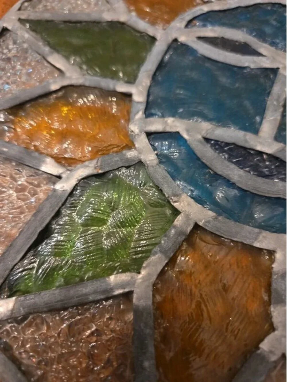 Handmade Stained Glass Sun Face Suncatcher Window Decor
